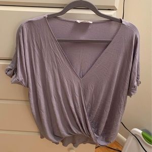 Light Purple Wrap Top